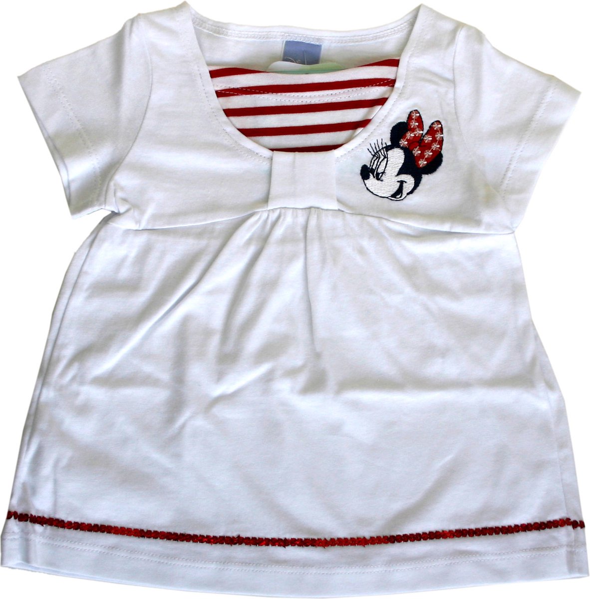Disney Minnie Mouse Meisjes T-shirt - Wit Rood - Maat 86
