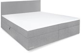 Beddenleeuw Boxspring Bed Lana met Opbergruimte - 90x200 - Incl. Hoofdbord + Topper - Grijs