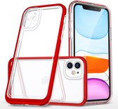 Hoesje Geschikt voor iPhone 11 Pro hoesje transparant met bumper Rood - Ultra Hybrid Hoesje Geschikt voor iPhone 11 Pro case