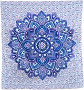 Incl draagtas - Sankalpa® Mandala wandkleed paars blauw - 225 x 200 m – Bedsprei – Strandlaken - Picknickkleed - Muurdecoratie