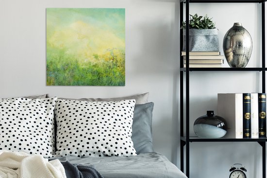 Peinture sur toile Herbe - Été - Peinture à l'huile - 50x50 cm - Décoration murale