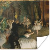 Affiche La répétition du ballet sur scène - Peinture d' Edgar Degas - 100x100 cm XXL - Décorations de Noël - Décoration de Noël pour intérieur - Noël