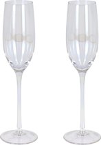 Champagneglazen parelmoer 24,5 cm hoog, set van 6