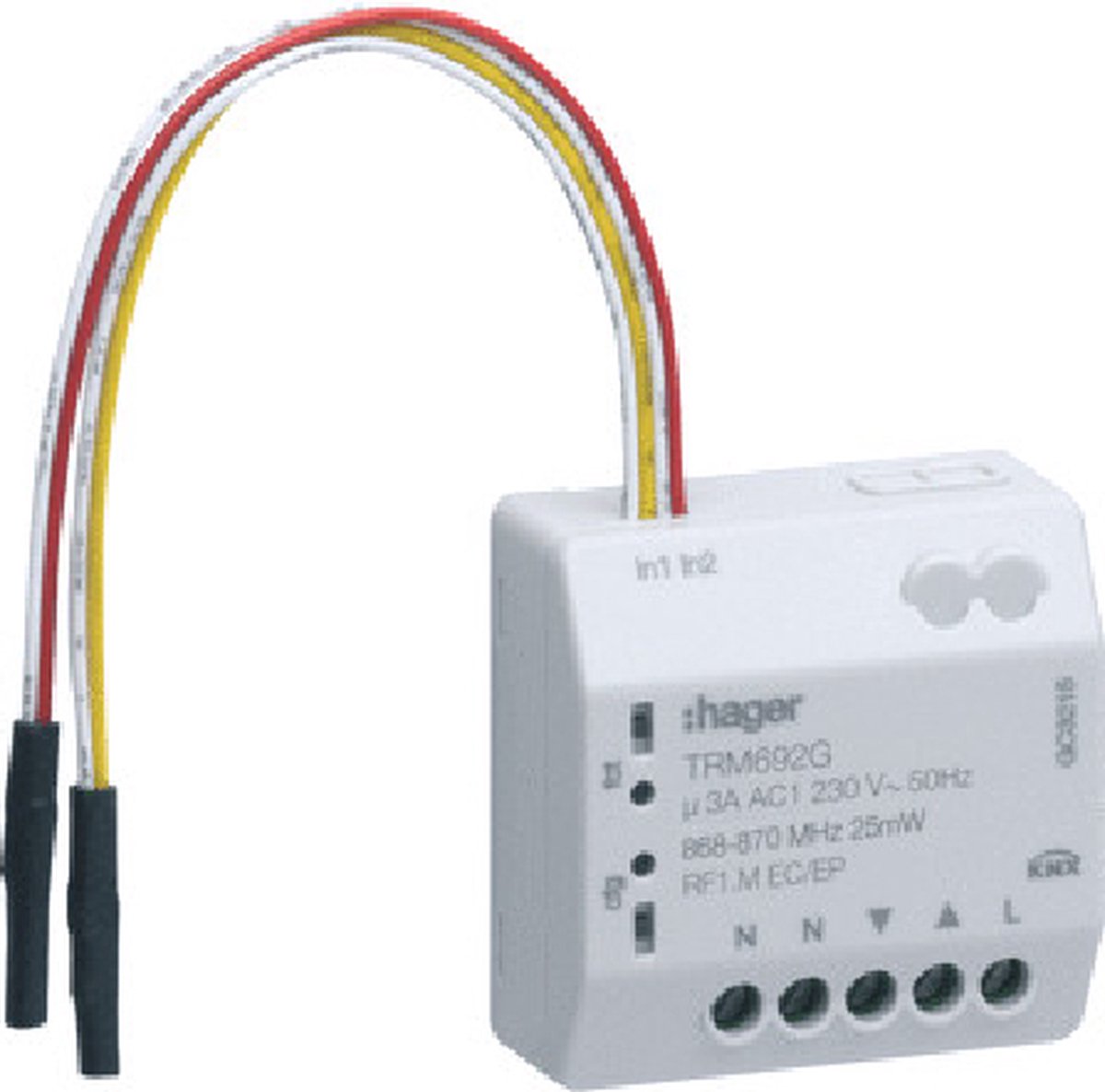 Hager Coviva KNX-RF TRM692G - Inbouwmodule 1V Jalouzie/Rolluik