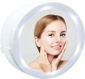 Make-Up spiegel met led verlichting en magnetische houder -  verstelbaar 8x vergroot - 2 x AA batterij