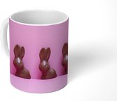 Mok - Chocolade paashazen op een rij - 350 ML - Beker