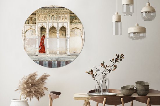 Cercle Mural - Cercle Mural Intérieur - Monastères en Inde - ⌀ 120 cm - Décoration murale - Peintures Ronds XXL