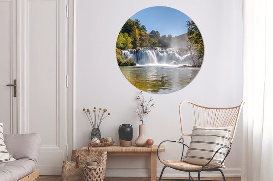 WallCircle - Wall Circle - Wall Circle - La zone boisée du parc national de Krka en Croatie - Aluminium - Dibond - 120x120 cm - Intérieur et extérieur XXL