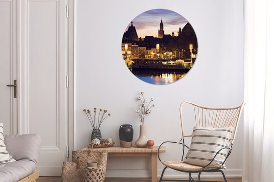 WallCircle - Wandcirkel - Muurcirkel - Licht - Water - Maastricht - Aluminium - Dibond - ⌀ 90 cm - Binnen en Buiten
