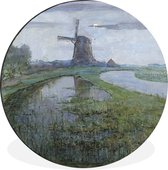 WallCircle - Wall Circle - Wall Circle - East Side Mill on the Gein by Moonlight - Piet Mondrian - Aluminium - Dibond - 120x120 cm - Intérieur et Extérieur XXL
