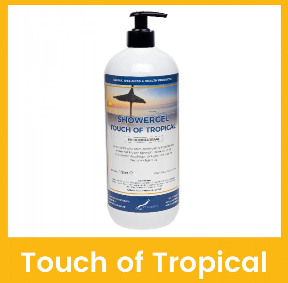 Shower gel - Touch of tropical - 1 liter - ph huidneutraal - met pomp