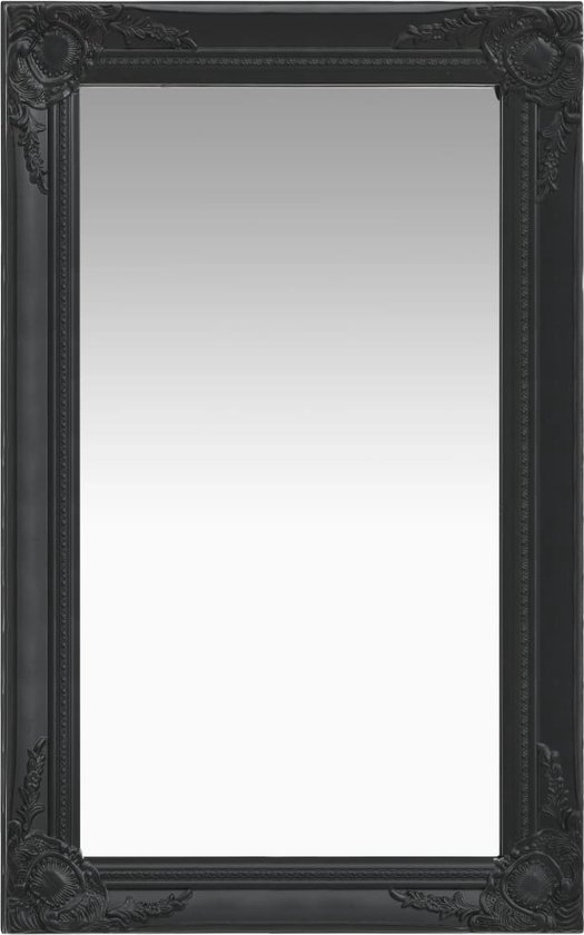 vidaXL - Wandspiegel - barok - stijl - 50x80 - cm - zwart