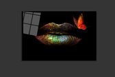 Butterfly on the lips 100x65 plexiglas top kwaliteit van 5mm plexiglas met luxe ophangsysteem