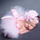 Tutu met Haarband - Babycadeau - Newborn Fotoshoot - Baby fotoshoot - Baby kleding - Lichtroze
