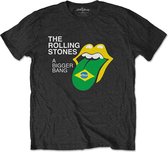 The Rolling Stones Heren Tshirt -L- Bigger Bang Brazil '80 Zwart