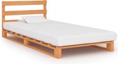 Decoways - Bedframe pallet massief grenenhout bruin 100x200 cm