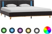 Decoways - Bedframe met LED stof donkergrijs 160x200 cm