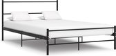 Decoways - Bedframe metaal zwart 140x200 cm