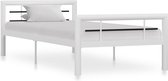 Decoways - Bedframe metaal wit en zwart 100x200 cm