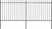 Decoways - Tuinhek met speren bovenkant 3,4x1,5 m staal zwart