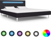 Decoways - Bedframe met LED stof zwart 140x200 cm