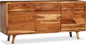 Decoways - Dressoir met bewerkte deuren 160x40x75 cm massief hout