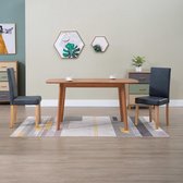 Decoways - Eetkamerstoelen 2 st kunstsuède grijs