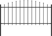Decoways - Tuinhek met speren bovenkant (0,5-0,75)x1,7 m staal zwart