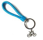 Sleutelhanger - Licht Blauw - Wielrennen - Triathlon - Sport - Hanger - Leer - SportPresent - Sportsieraad - Sieraden - Team - Teamkado