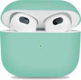 Apple AirPods 3 - Siliconen Case Cover - Hoesje Geschikt voor AirPods 3 - Kleur Licht Blauw