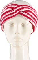 Apollo - Gebreide Hoofdband - gekleurde hoofdband - rood-wit - one size - Carnaval - Carnaval accessoires - Hoofdband - Feeskleding