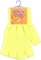 Kinder handschoenen vingerloos | Fluor geel | one size | Vingerloze handschoenen kinderen | Carnaval | Party | Feestartikelen | Apollo
