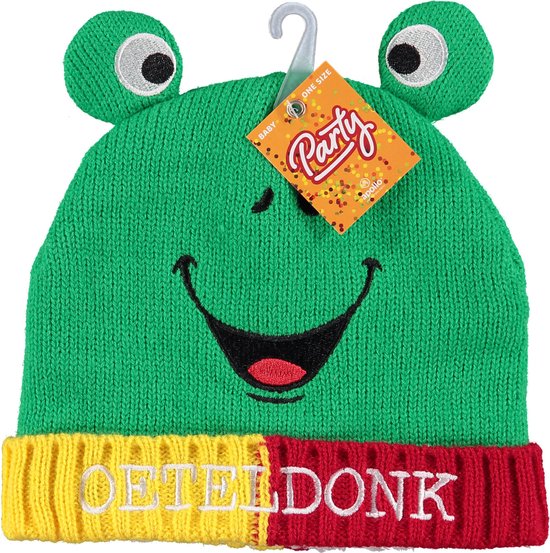 Apollo - Baby muts oeteldonk - Warme kikkermuts - Groen-geel-rood - one size - one size - Baby muts oeteldonk - Carnaval - Feestartikelen - Party