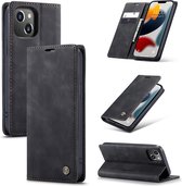 iPhone 13 Casemania Hoesje Charcoal Gray - Portemonnee Book Case