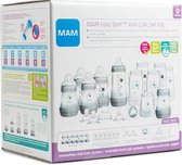 MAM - Easy Start Anti-Colic babyflessenset - XXL - meegroeiende babyset met fopspeen, flessen, zuignappen en meer, babycadeauset, vanaf de geboorte - Grijs thema: dolfijn