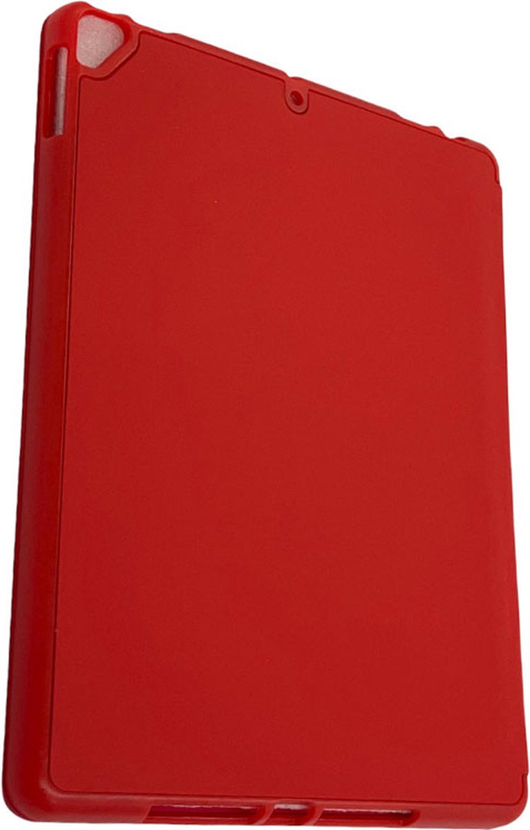 Apple iPad 9.7 6/7/8/9 Rood iMoshion Trifold Bookcase Tablethoes | iPad 9.7 6/7/8/9 Trifold kunstleer hoesje cover met Pencil houder