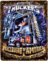 2D metalen wandbord "Truckers"  20x25cm