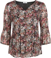 Paprika Dames Plisséhemd met bloemenprint - Outdoorblouse - Maat 46