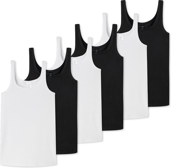 Schiesser tops / onderhemden 6 pack Teens Girls 95/5 Organic Cotton
