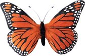 Handgemaakte vlinder Verano van 30 cm, gemaakt van echte veren