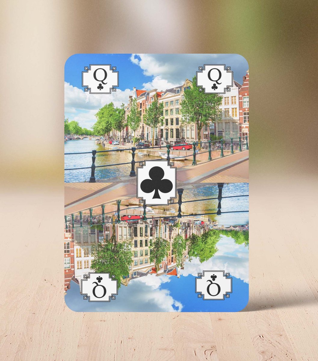 Cadeautip! Speelkaarten Amsterdam - Hoge kwaliteit - Zelf geproduceerd - kaartspel set - Luxe Speelkaarten - 54 kaarten - 28 afbeeldingen van Amsterdam - Huurdies - 70cm X 110cm