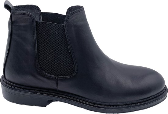 Chelsea boots- Heren laarzen- Nette schoenen 1029- Leer- Zwart- Maat 42