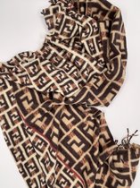 "Hip by Dorion - Dames - Endi Sjaal "Naturel Bruin" - Wol - 190x65cm