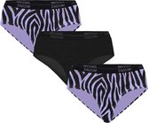 Zaccini 3-pack dames hipsters zwart/lila