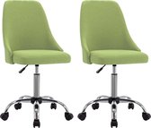 Decoways - Eetkamerstoelen 2 st stof groen