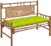 Decoways - Tuinbank met kussen 120 cm bamboe