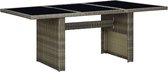 Decoways - Tuintafel poly rattan en gehard glas bruin