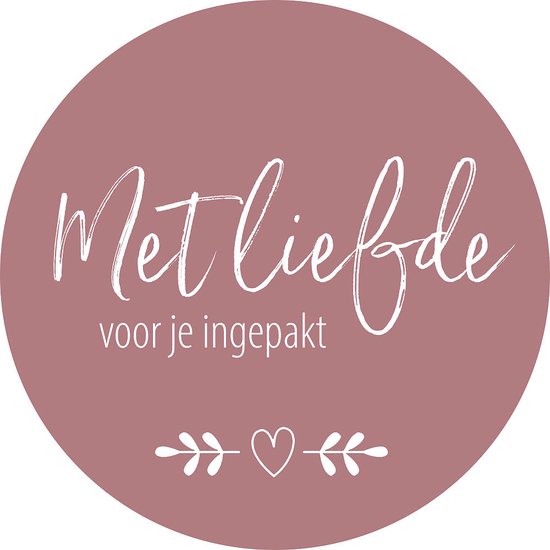 Foto: Sluitsticker groot sticker met liefde voor je ingepakt taupe lila mauve wit traktatiezakje envelop sticker cadeau gift cadeauzakje traktatie kadozakje chique inpakken leuk verpakt dh collection