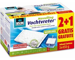 Bison Vochtvreter® Navulzak Neutraal 3x 450 g schikt voor Bison Vochtvreter®, bestrijd hoge luchtvochtigheid, geen batterij nodig, ook geschikt voor caravans en campers