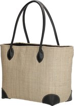 PE-Florence Raffia Rieten mand - Lichtgrijs